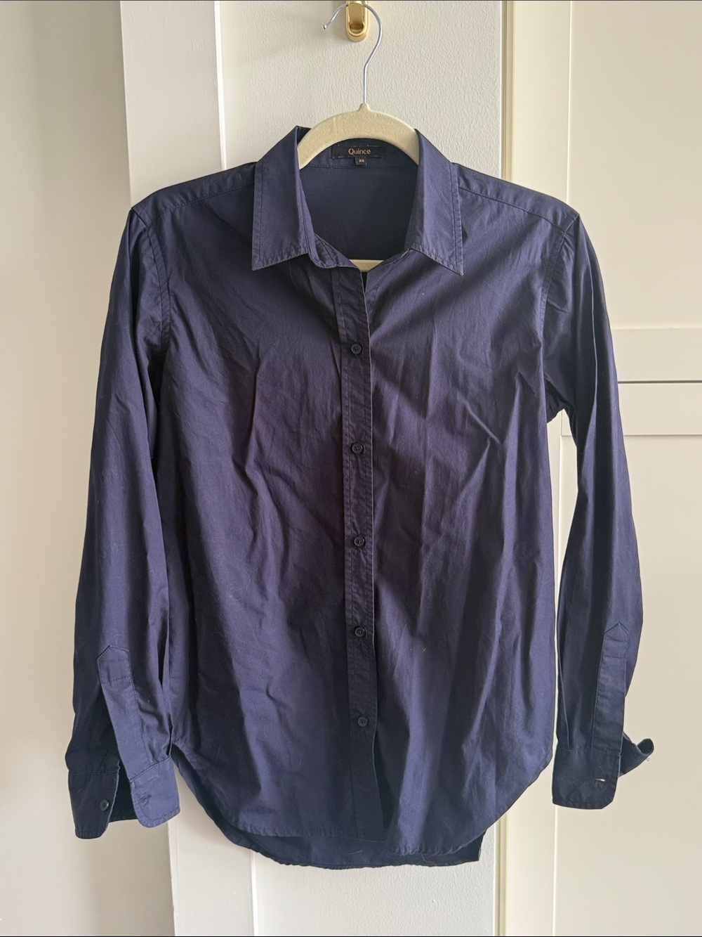Quince Women's Dark Navy Button-Up Shirt